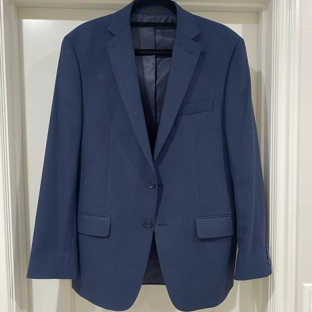 Van Hausen Men's Navy Blue Two Button Blazer Size 40R - Picture 1 of 3